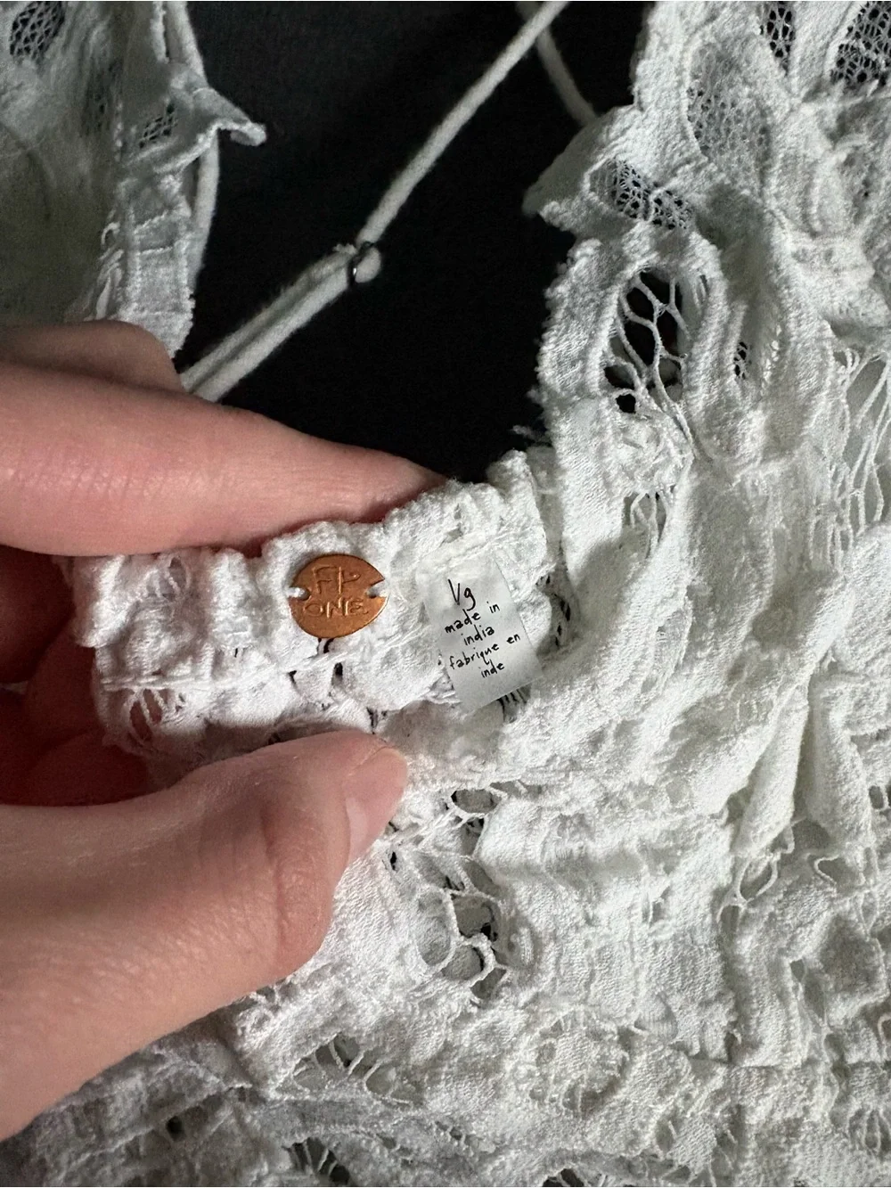 Free People White Lace Ruffled Camisole